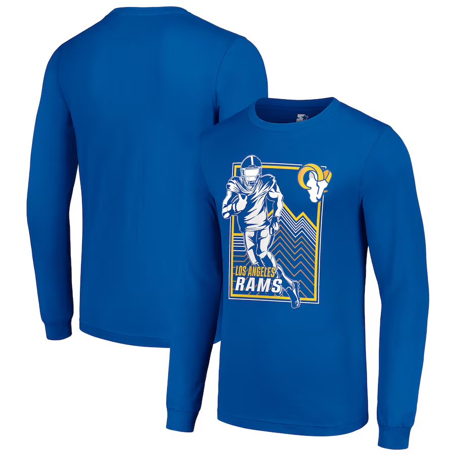 Men Los Angeles Rams blue 2024 NFL Long sleeve T Shirts